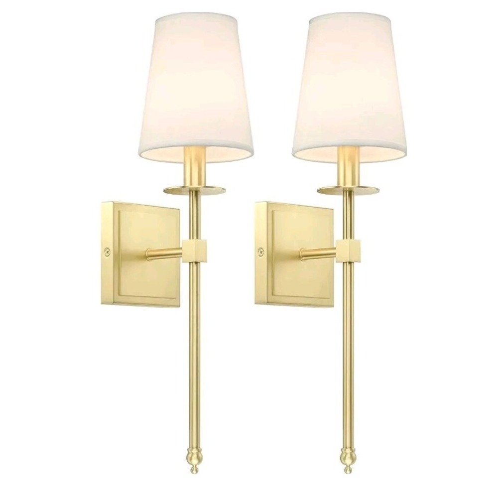 Xinbei 2-Pack Wall Light Hard Wall‎ Sconces Set  Satin Brass